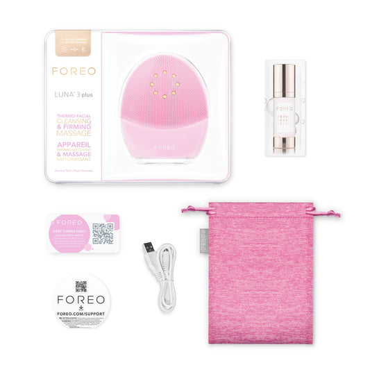 FOREO LUNA 3 Plus für normale Haut – Thermo-Gesichtsreinigungsbürste, Mikrostrom Facelifting, ultrahygienisch, T-Sonic Massage & App-verbunden