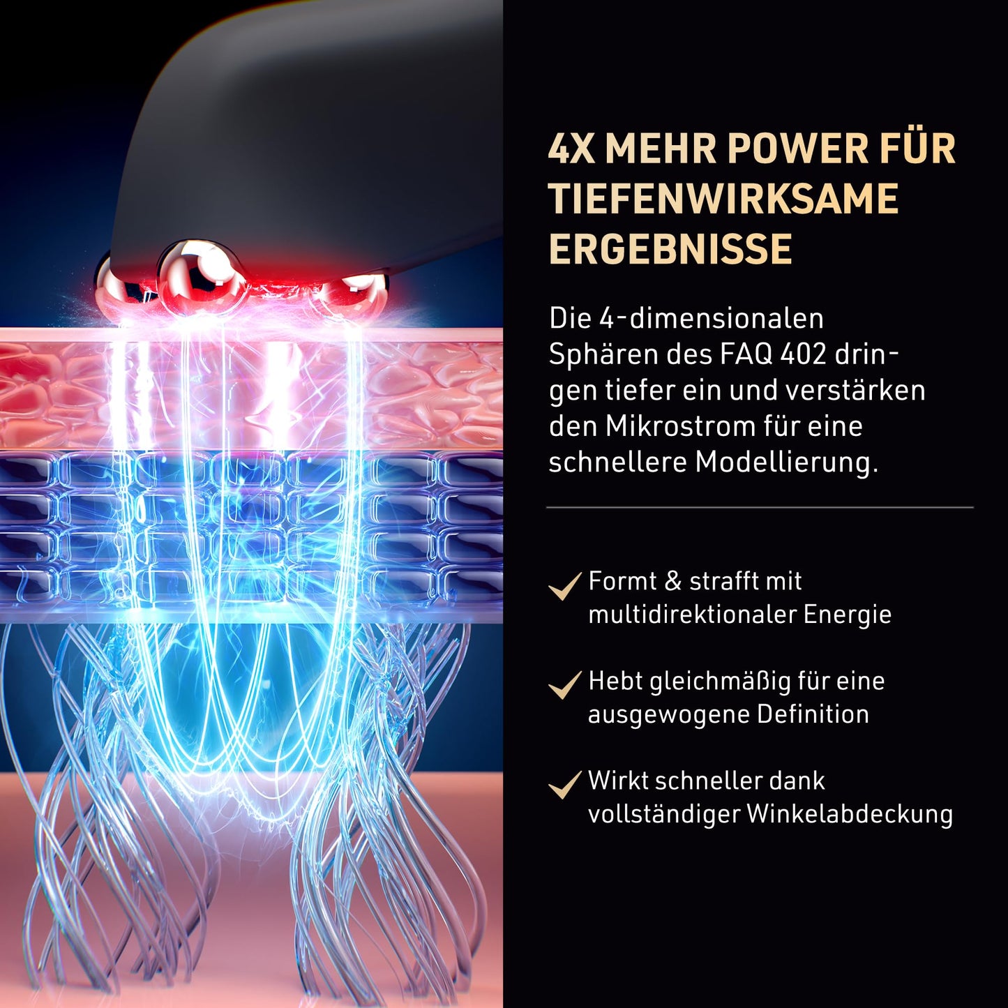 FAQ 402 Dual-Mikrostrom Gesichtsmassager – EMS Gua Sha, Lymphdrainage, Rotlichttherapie für Toning & Entschwellung, fortschrittliches Face Care Gerät