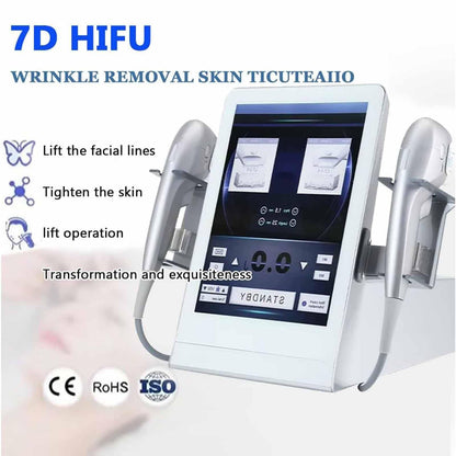 Professionelles 7-in-1 Hifu-Gerät für Gesicht & Körper – Tiefen 1,5–13 mm, MF2-Kartusche für feine Fältchen, nicht-invasiv, sicher, medizinisch