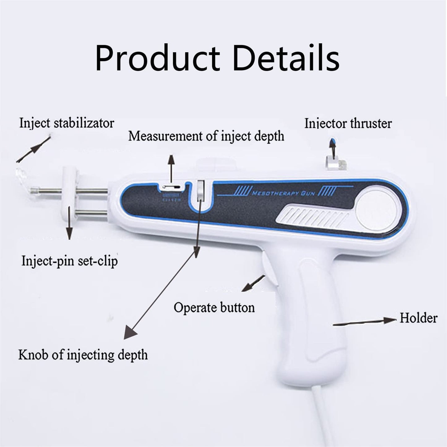 Mesogun Injektor-Hautbehandlungsgerät – Faltenentfernung, Wasserinjektion, Mesotherapie, Vakuumdruck, Schönheitsinstrument, 46x43x19 cm
