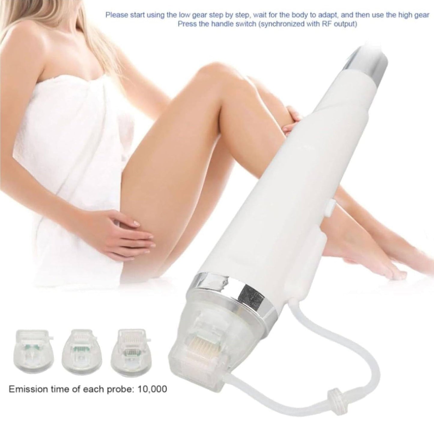 Fractional RF Microneedling Maschine zur Narben- & Dehnungsstreifenentfernung, Facelifting, Hautstraffung mit 2 Griffen – Anti-Aging