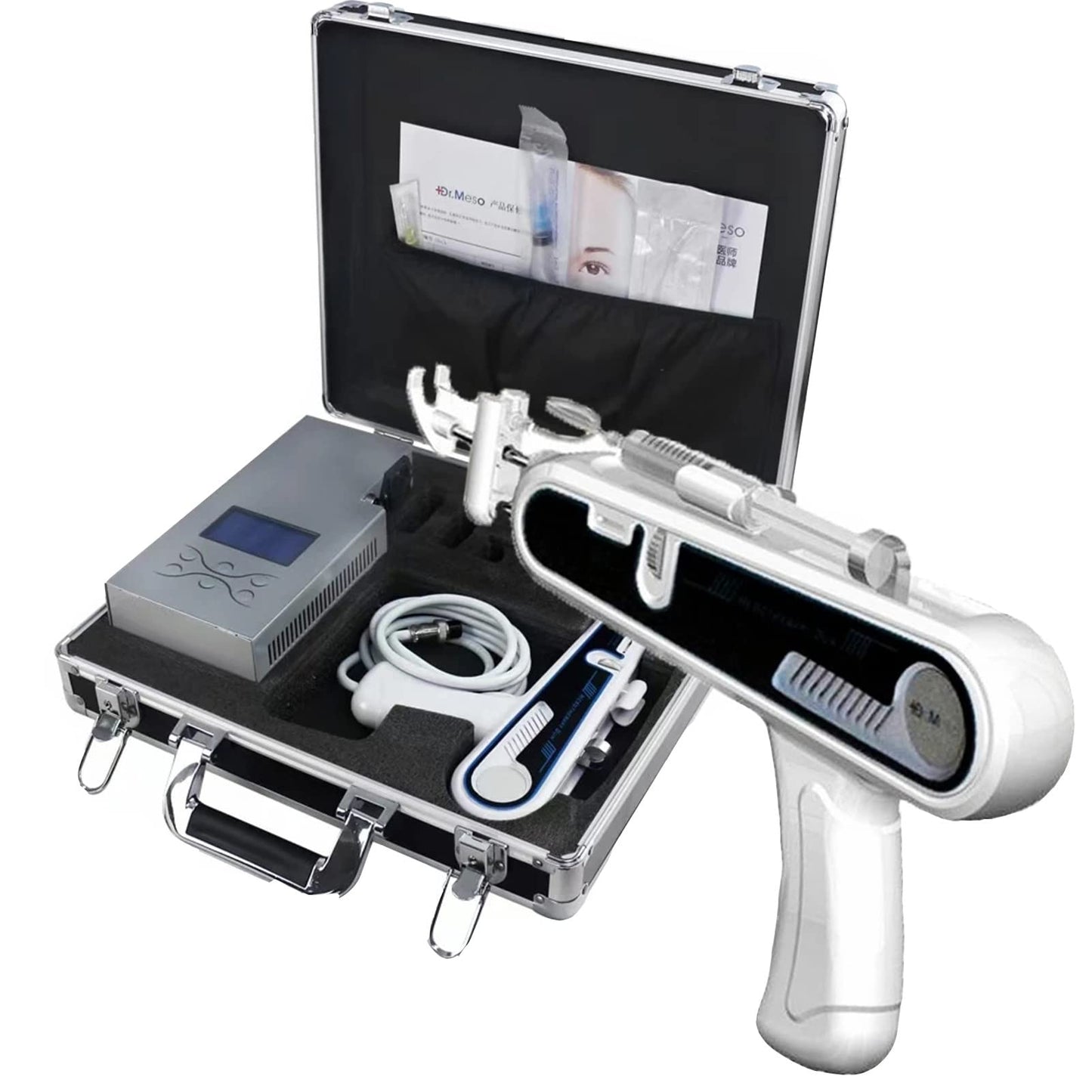 Mesogun Injektor-Hautbehandlungsgerät – Faltenentfernung, Wasserinjektion, Mesotherapie, Vakuumdruck, Schönheitsinstrument, 46x43x19 cm