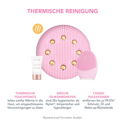 FOREO LUNA 3 Plus für normale Haut – Thermo-Gesichtsreinigungsbürste, Mikrostrom Facelifting, ultrahygienisch, T-Sonic Massage & App-verbunden