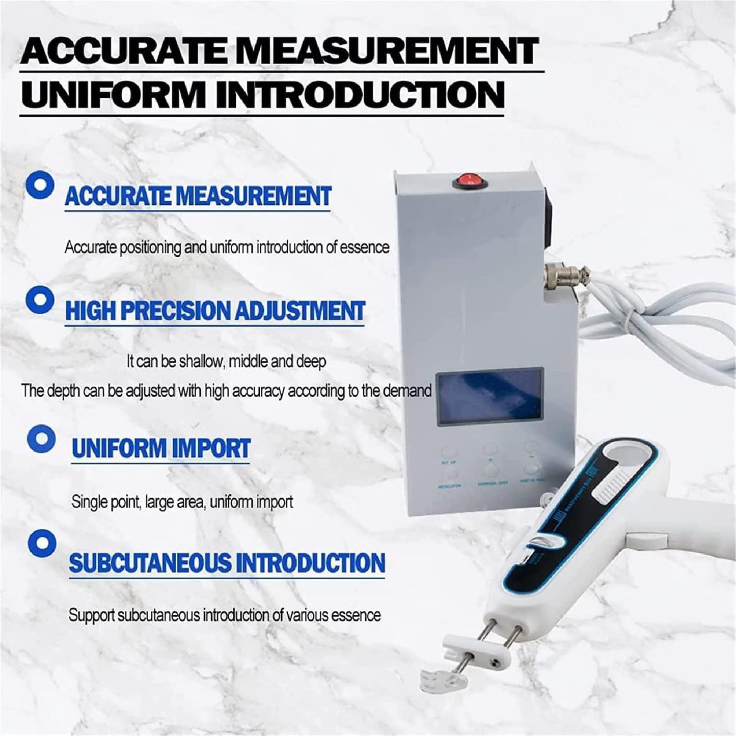 Mesotherapie Gun Gesicht – Anti-Aging, hautstraffender Vanadium-Titan Injektor, professionelle PRP-Schönheitsmaschine, 46x43x19 cm