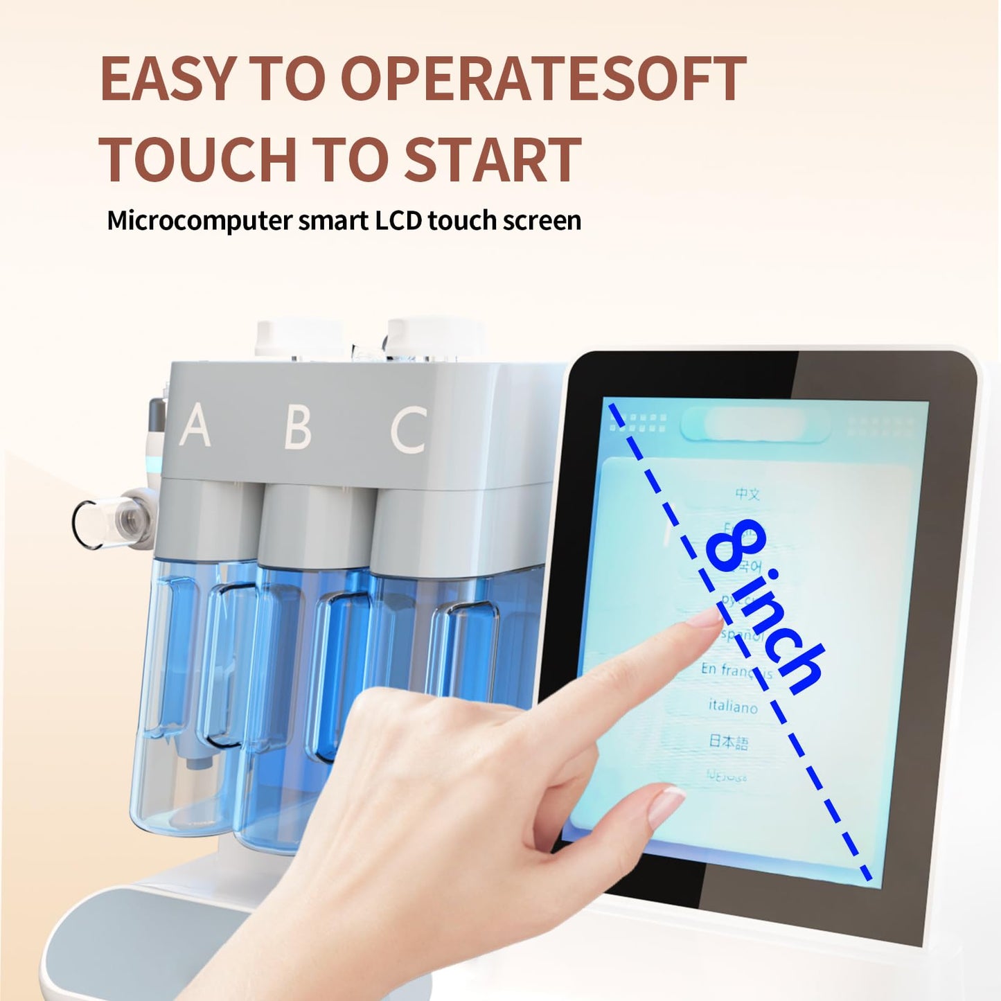 7-in-1 Wasserstoff-Sauerstoff Gesichtsreinigungs- & Pflegegerät – Hautstraffung, Tiefenreinigung, Hydra-LED, RF-Wassertherapie für Spa & Profi