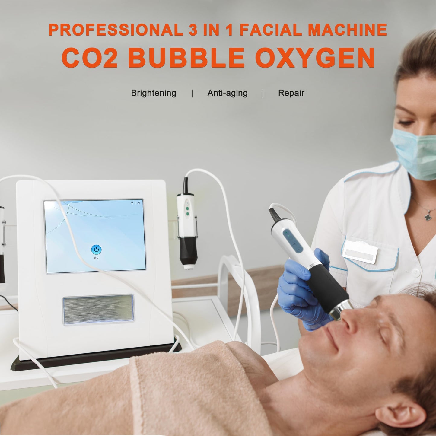 Elitzia 3-in-1 Sauerstoff-Blasen-Gesichtsmaschine mit CO2-Nano-Blasen, RF, Anti-Aging & Tiefenreinigung – Heimsalon ETL10