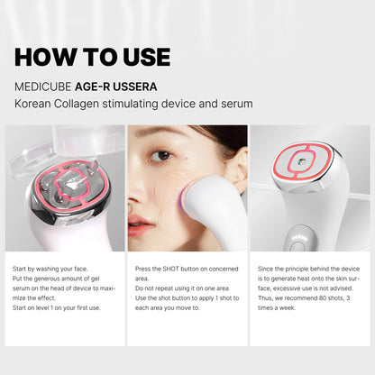 Medicube Age-R USSERA Facial Device – At-Home Skin Care for Collagen Stimulation, Wrinkle Reduction & Youthful Complexion – Korean Skincare