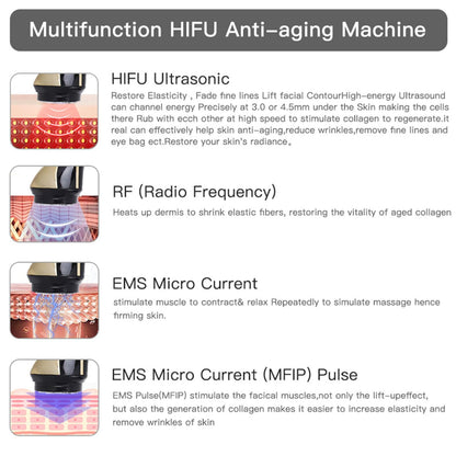 HiFu Mini 4-in-1 RF Gesichts-Massagegerät – Kavitation, Mikrostrom & Anti-Falten Beautyinstrument