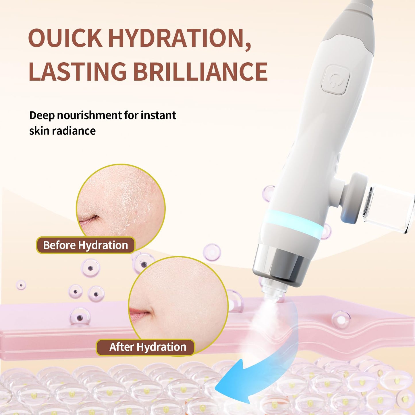 7-in-1 Wasserstoff-Sauerstoff Gesichtsreinigungs- & Pflegegerät – Hautstraffung, Tiefenreinigung, Hydra-LED, RF-Wassertherapie für Spa & Profi