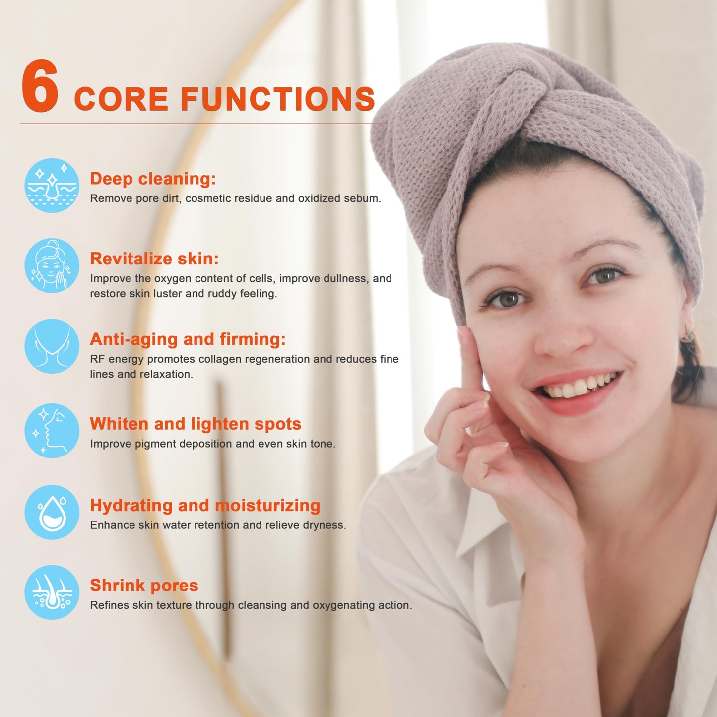 Elitzia 3-in-1 Sauerstoff-Blasen-Gesichtsmaschine mit CO2-Nano-Blasen, RF, Anti-Aging & Tiefenreinigung – Heimsalon ETL10