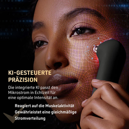 FAQ 402 Dual-Mikrostrom Gesichtsmassager – EMS Gua Sha, Lymphdrainage, Rotlichttherapie für Toning & Entschwellung, fortschrittliches Face Care Gerät